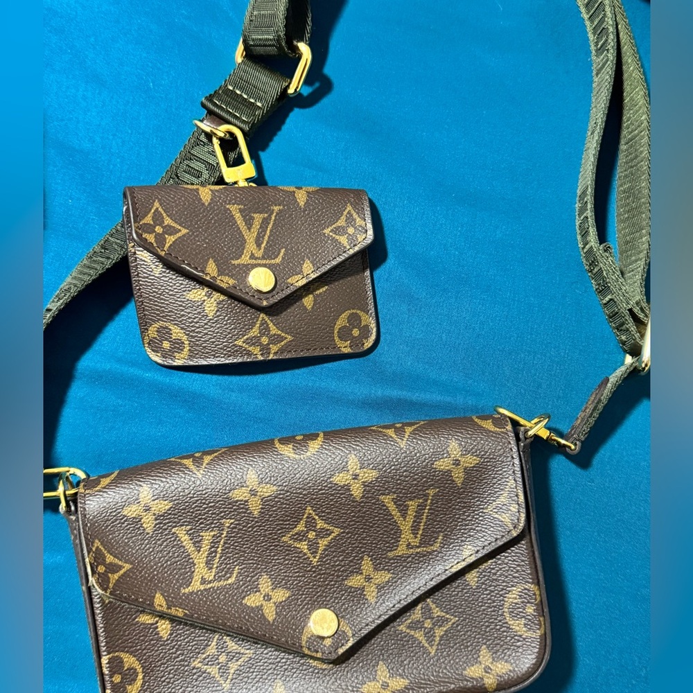 Louis Vuitton Brown Monogram Crossbody Bag with Gold-Tone Hardware